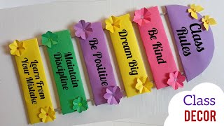 Classroom Rules Project Class Rules Wall Hanging How to Make Wall Hanging for Classroom Decoration [upl. by Eijneb156]