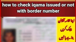 how to check iqama issued or not with border number [upl. by Eilarol]