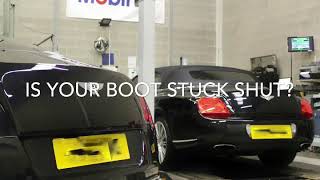 How to release a stuck boot lid or trunk on a Bentley Continental GT amp GTC [upl. by Foscalina]