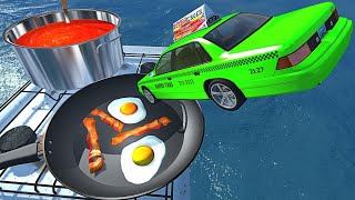 BeamNGdrive  High Speed Jumps into Egg amp Bacon  Tomato Soup [upl. by Lesly272]