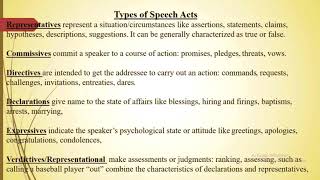 Language amp Linguistics Pragmatics  Speech Acts amp Speech Act Theory [upl. by Gene558]