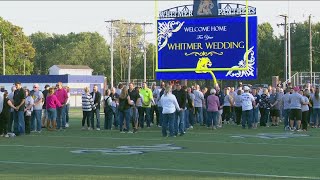 75 couples renew vows at Whitmer homecoming game [upl. by Tneicniv444]