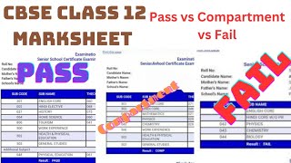 cbse class 12th Marksheet  Pass vs Compartment vs Fail  cbse class 12 2023 exam [upl. by Ysle633]