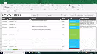 Activity Planner  Excel amp VBA [upl. by Saideman355]