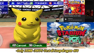 Pokemon Stadium  N64 Emulator Android Snapdragon 450 [upl. by Notrom965]