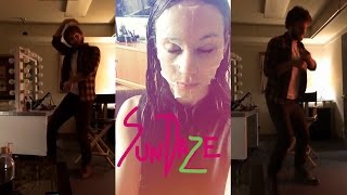 Troian Bellisario amp Keegan Allen Dancing on PLL Season 7B Set  Instagram Story [upl. by Ramos]