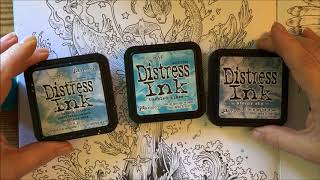 Using distress inks in colorbook pages Pt 1 [upl. by Joost949]