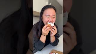 what i eat in a day to run 30km 🏃‍♀️🍩 🍜🥯🍌 whatieatinaday foodie donuts dessert runner [upl. by Eecrad]