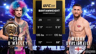 SEAN OMALLEY VS MERAB DVALISHVILI FULL FIGHT UFC 306 [upl. by Anoynek622]