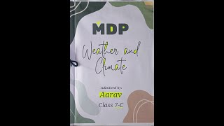 MDP FOR CLASS 7 TOPIC WEATHER AND CLIMATE  MULTI DISCIPLINARY PROJECT  KVS [upl. by Hulbig]