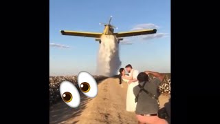 Plane Drops Water on Wedding Couple During Photo Shoot [upl. by Aneri]