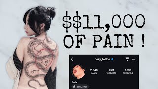 FULL BACK TATTOO BY OOZY First Vlog [upl. by Rhianna]