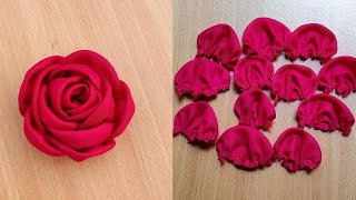 DIY Fabric Rose Flower Making With in 5 Minutes  Kapde se Phool Banana Cloth Flower Making [upl. by Cowie]