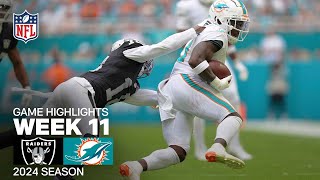 Las Vegas Raiders vs Miami Dolphins Game Highlights  NFL 2024 Season Week 11 [upl. by Ambrosine]