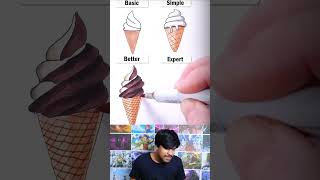 How to draw a ice cream noob vs pro [upl. by Ecienahs]