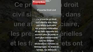 Proverbe Droit civil  Les faits parlent encore plus haut que les paroles shorts [upl. by Omer]