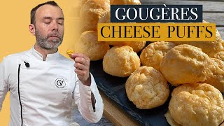 GOUGÈRES Light as air cheese puffs by french chef [upl. by Harley141]