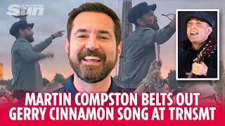 Martin Compston belts out Gerry Cinnamon song from pal’s shoulders during TRNSMT [upl. by Helge198]