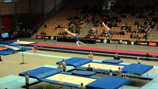 Netherlands 1 NED  2015 Trampoline Worlds  Qualification Synchro Routine 2 [upl. by Linkoski]