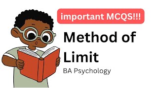 MCQs on method of limits  Psychophysics  BA Psychology  CUET Psychology  NET Psychology [upl. by Hahsi]