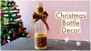 DIY Christmas Decoration With Glass Bottle 2023🎄 Glass Bottle Decor for Christmas christmas2023 [upl. by Aicelav]