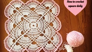 How to crochet square doily [upl. by Anayeek331]