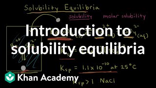 Introduction to solubility equilibria  Equilibrium  AP Chemistry  Khan Academy [upl. by Isla]