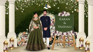 Walking in Love  Marwari Wedding Whatsapp Video Invitation  Caricature Video Animation [upl. by Aryamoy176]