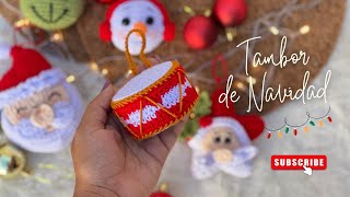 TAMBORCITO 🥁 NAVIDEÑO Crochet amigurumi 🎄  Adornos de navidad tejidos [upl. by Pubilis]