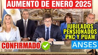 📢Milei CONFIRMA aumento de ENERO 2025 para Jubilados y Pensionados PNC y PUAM de ANSES💵📈INDEC hoy💲 [upl. by Nyssa941]