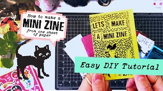 how to make a zine from one piece of paper ° Lets Make a Mini Zine ° Easy DIY Zine Tutorial [upl. by Carlson]