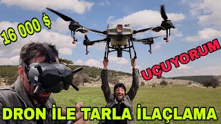 16 000  LIK DRON İLE TARLA İLAÇLAMABENİ UÇURUR MU 50 DEKAR ONLARCA ENGEL 60 LİTRE SU [upl. by Annij483]