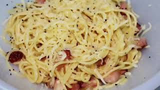 Паста Карбонара с беконом Pasta Carbonara with bacon [upl. by Ahsilyt]