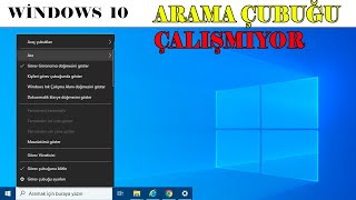 Windows 10 Arama Çubuğu Çalışmıyor  ÇÖZÜLDÜ ⭐️⭐️⭐️⭐️⭐️ [upl. by Nailimixam]