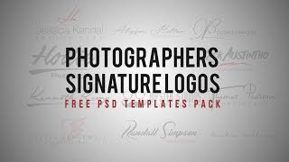 Photography Logo Signature Free pack PSD Box [upl. by Yekcim]