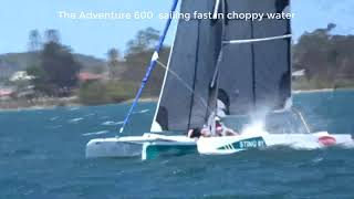 Adventure 600 Trimaran  Sailing Fast In Choppy Waters [upl. by Pestana]