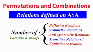 PampC Number of Reflexive Symmetric Anti symmetric Transitive amp Equivalence relations [upl. by Marshall]