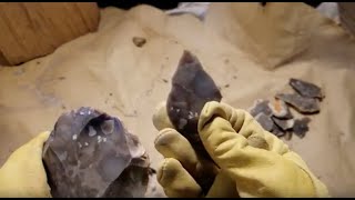 722  Abo Flintknapping Mousterian Tool Practice [upl. by Eineeuq]