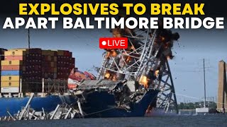 Baltimore Bridge Collapse 2024 Live explosive Precision Cuts to Key Bridge Wreckage  US News [upl. by Adne]