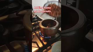 Cooking potatoes sauteed in spicy masala with home made sproutsampcapscicumvideo link👇shortsfeed [upl. by Nosnehpets]