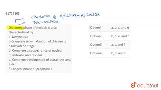 Diplotene phase of meiosis is also charactertised by a Desynapsis [upl. by Tobin460]