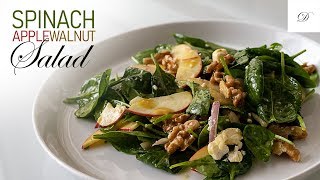 Spinach Apple Walnut salad  Healthy Salad Recipe  Droolsss [upl. by Seidler]