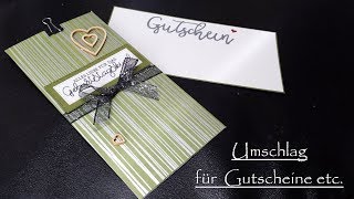 Umschlag  Täschchen  Gutschein  Tutorial [upl. by Nhar536]