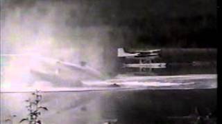 Insane Floatplane Crash  Cessna 185 Skywagon Lnds Amhpibs GEAR DOWN  BIG NO NO [upl. by Arahas500]