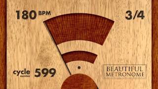 180 BPM 34 Wood Metronome HD [upl. by Lyrahs]