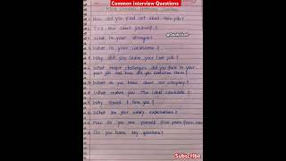 Common interview Questions l interview Questions and answers l interview Questions [upl. by Llerrut132]