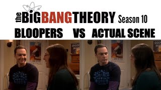 The Big Bang Theory Season 10  Bloopers vs Actual Scene [upl. by Inaluiak]