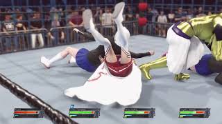 WWE 2K22 Asuna vs Tohka vs Alice vs Origami in a Steel Cage Match [upl. by Acirahs827]