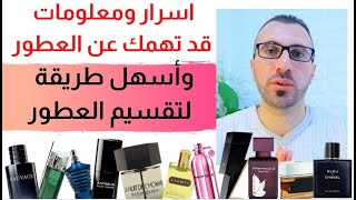 ؟؟ اسرار العطور ومعلومات عامة عن العطور والمصطلحات العطرية  كيفية تقسيم العطور [upl. by Edas]