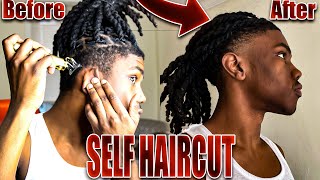 How i Cut My Own Hair with Dreads  Self Haircut Dreads Transformation [upl. by Charmain106]